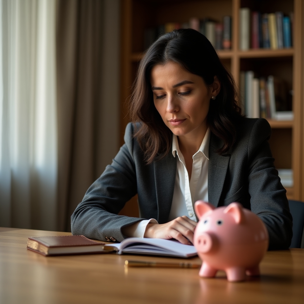 Adult reflectând asupra obiceiurilor financiare formate în copilărie